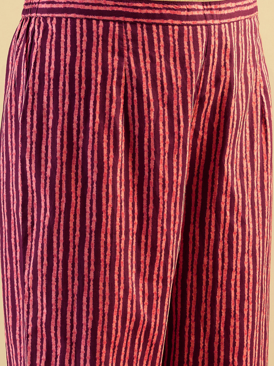 Indo Era Burgundy Printed A-Line Kurta Trousers Set