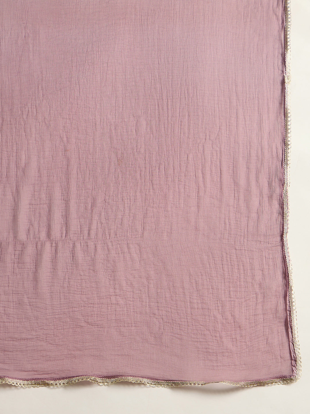 Indo Era Lavender Embroidered Straight Kurta Trousers With Dupatta Set