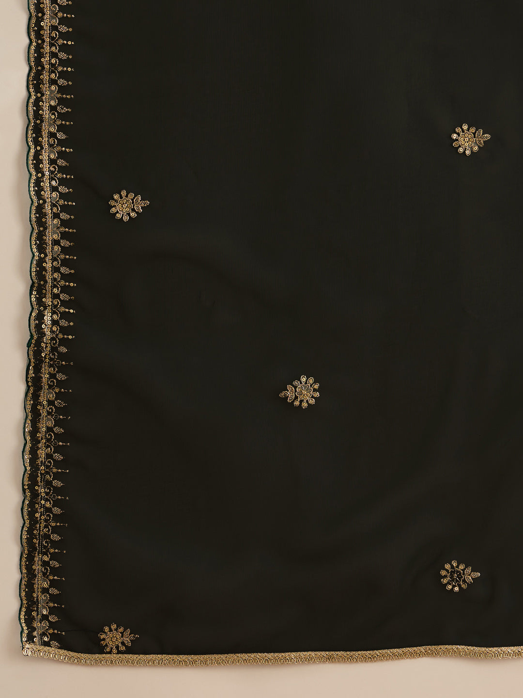 Indo Era Green  Straight Kurta Trousers With Dupatta Set