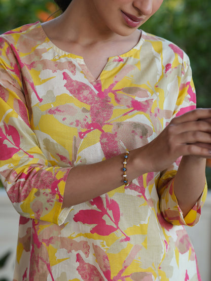 Multicolor Pure Cotton Floral Printed Straight Co-ord Set