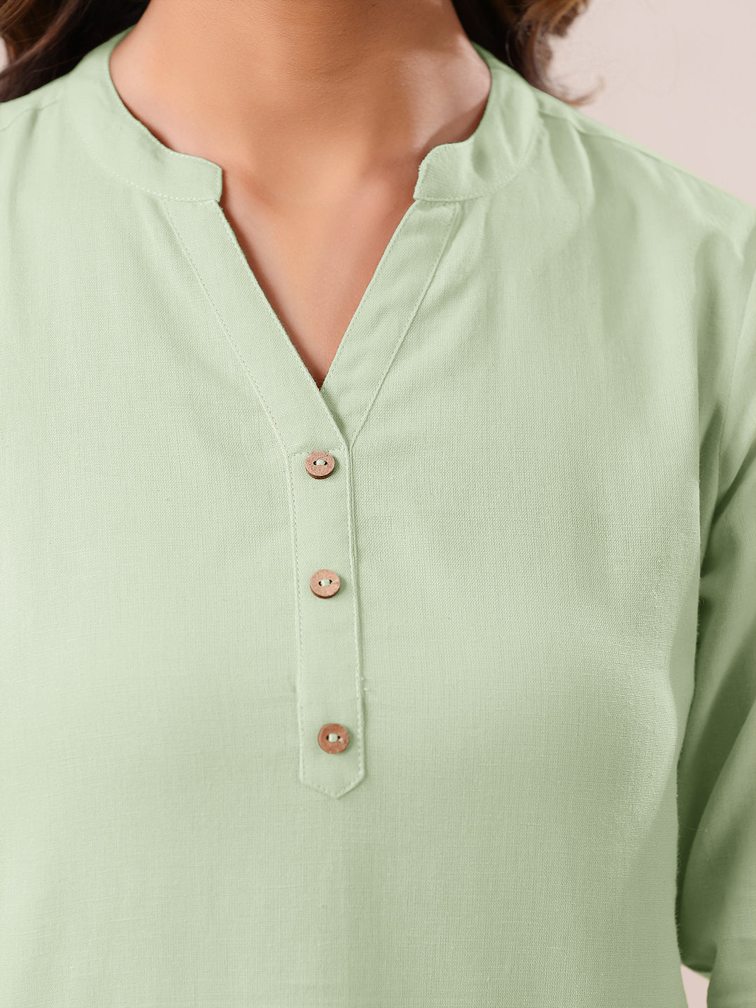 Mint Cotton Solid A-line Top