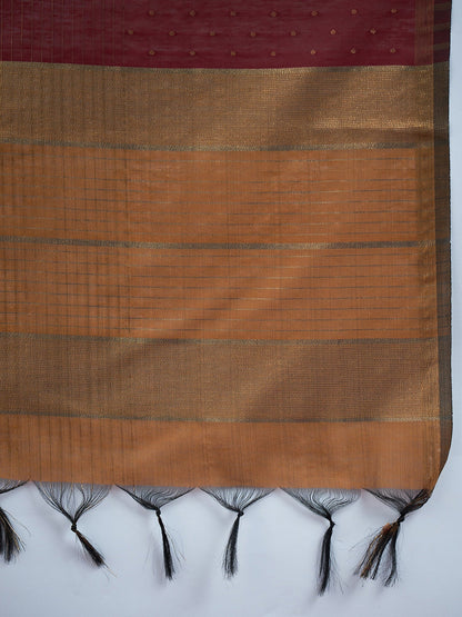 Maroon Woven Design Straight Kurta Trousers With Dupatta set