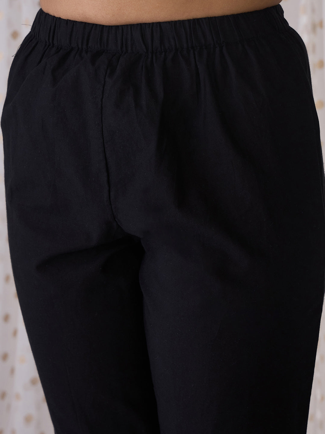 Indo Era Black Embroidered Anarkali Kurta Trousers With Dupatta set
