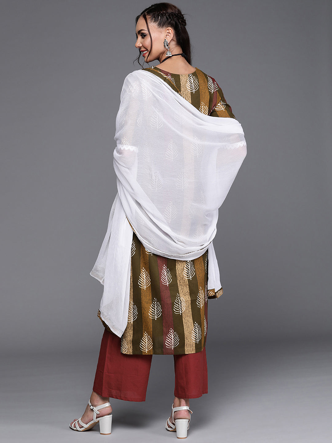 Multi Printed Straight Kurta Trouser With Dupatta Set