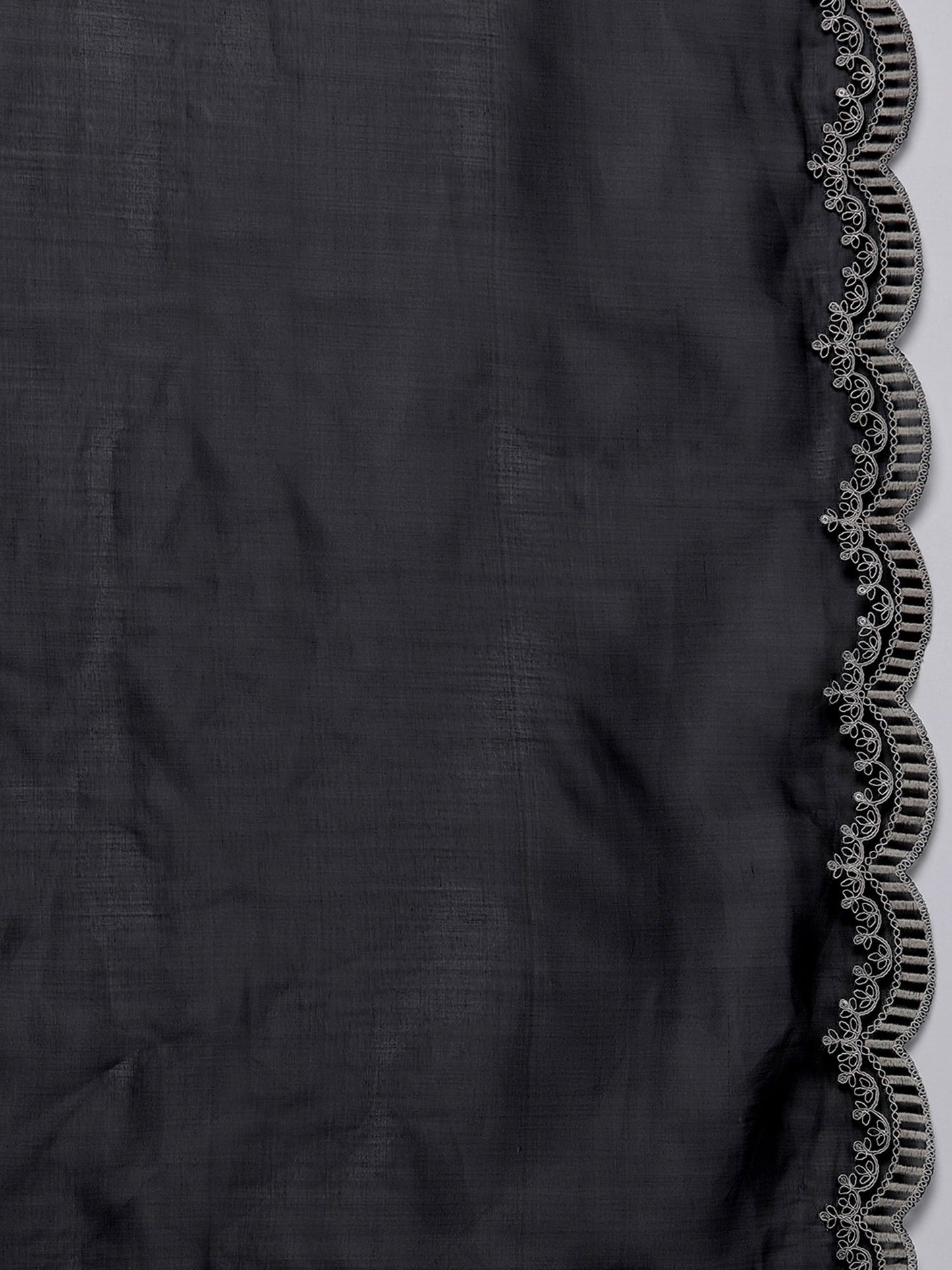 Indo Era Floral Yoke Design Regular Thread Work Liva Kurta with Trousers & Dupatta