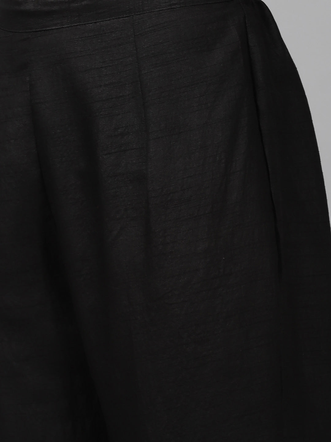 Indo Era Black Printed Straight Kurta Palazzo with Dupatta Set