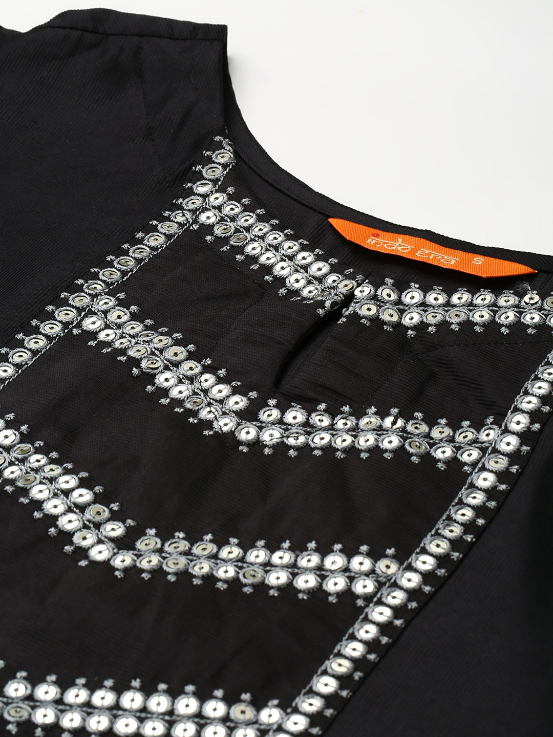 Black Solid Straight Kurta Trouser With Dupatta Set