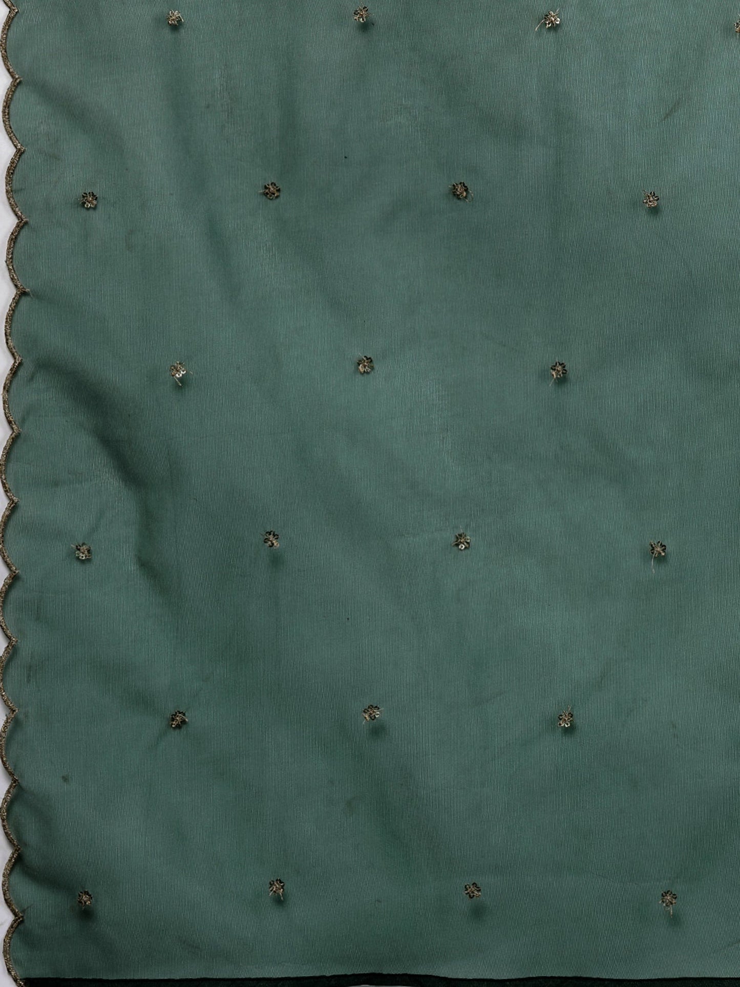 Indo Era Green Embroidered Straight Kurta Trousers With Dupatta set