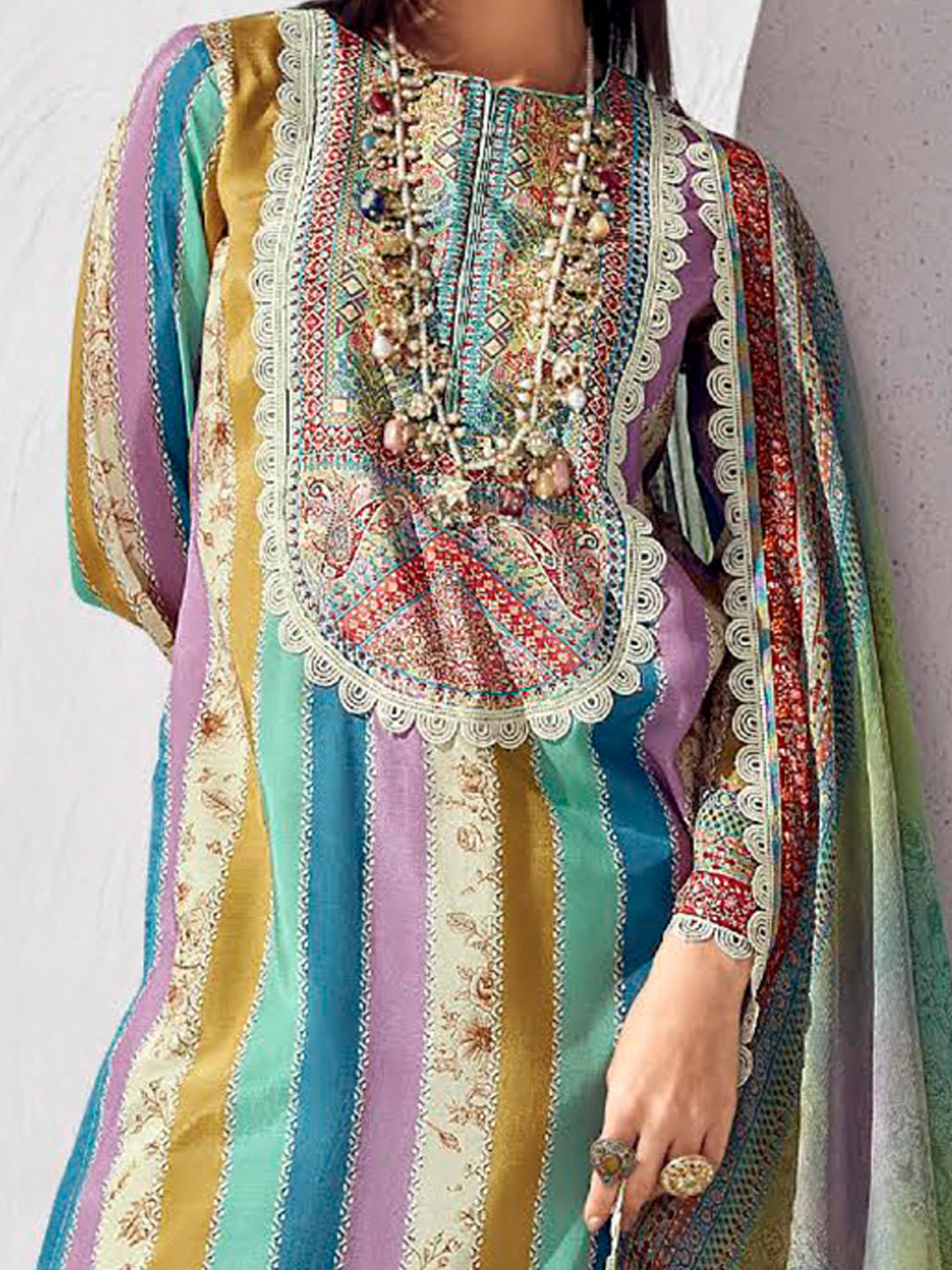 Multi Printed Straight Kurta Trousers set