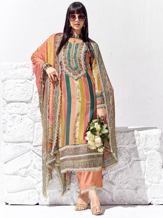 Multi Printed Straight Kurta Trousers set