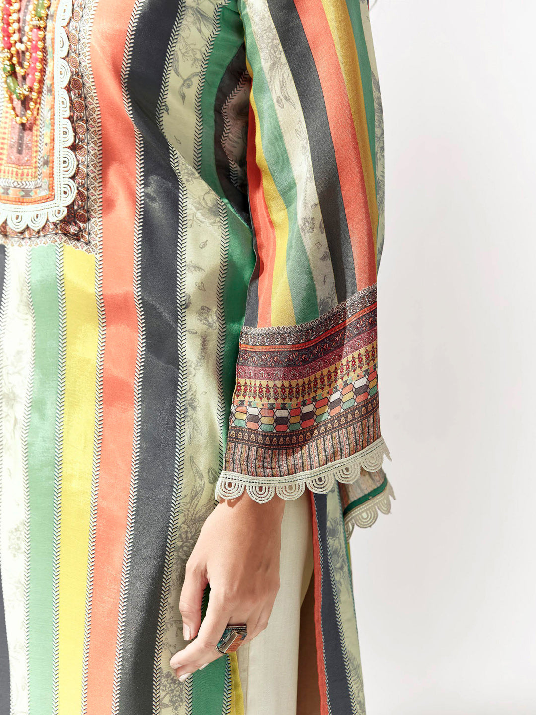 Multi Printed Straight Kurta Trousers set