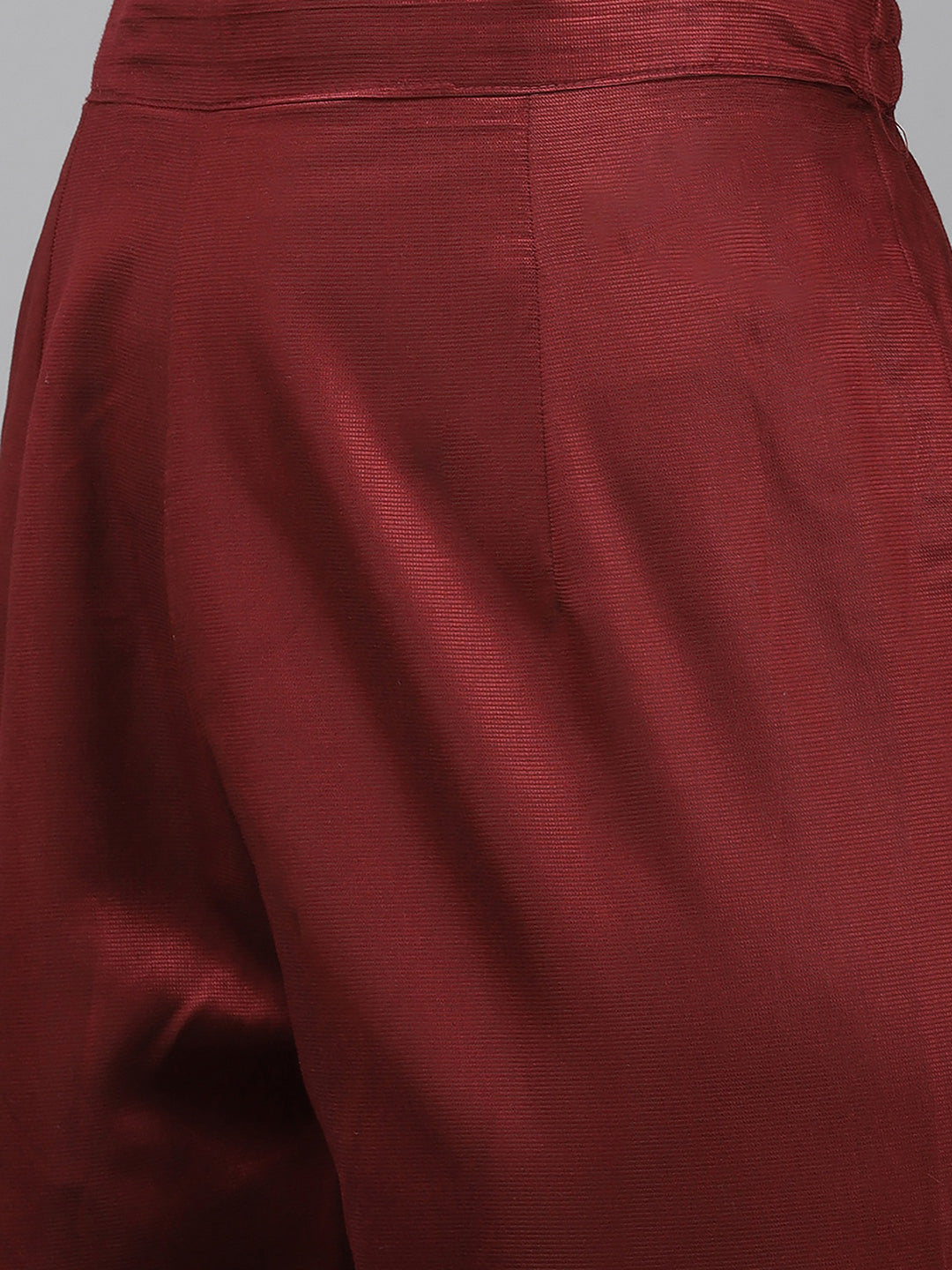 Indo Era Maroon Embroidred Straight Kurta Trouser With Dupatta Set