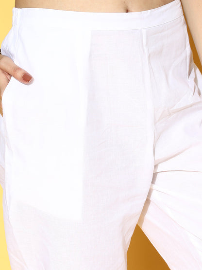 Indo Era Blue Printed Asymmetric Kurta With Trouser Set