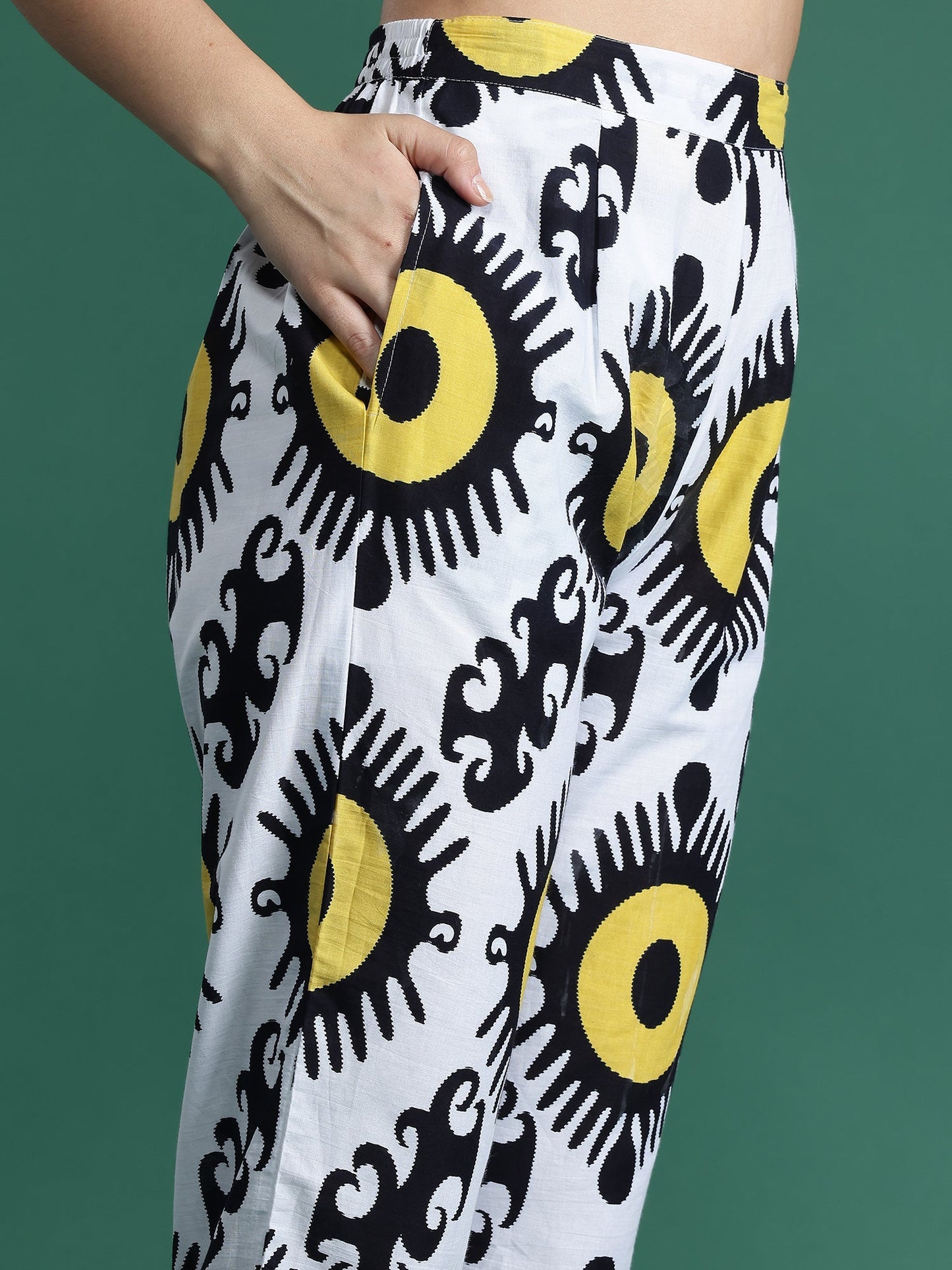 Multi Printed A-Line Kurta Trousers  Set