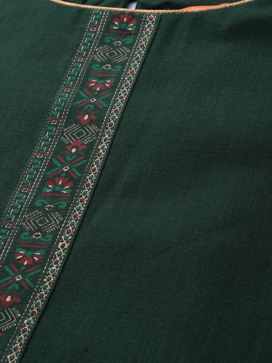 Indo Era Green Foil Printed Straight Kurta With Palazzo Set