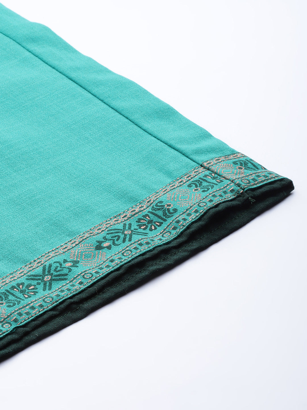 Indo Era Green Foil Printed Straight Kurta With Palazzo Set