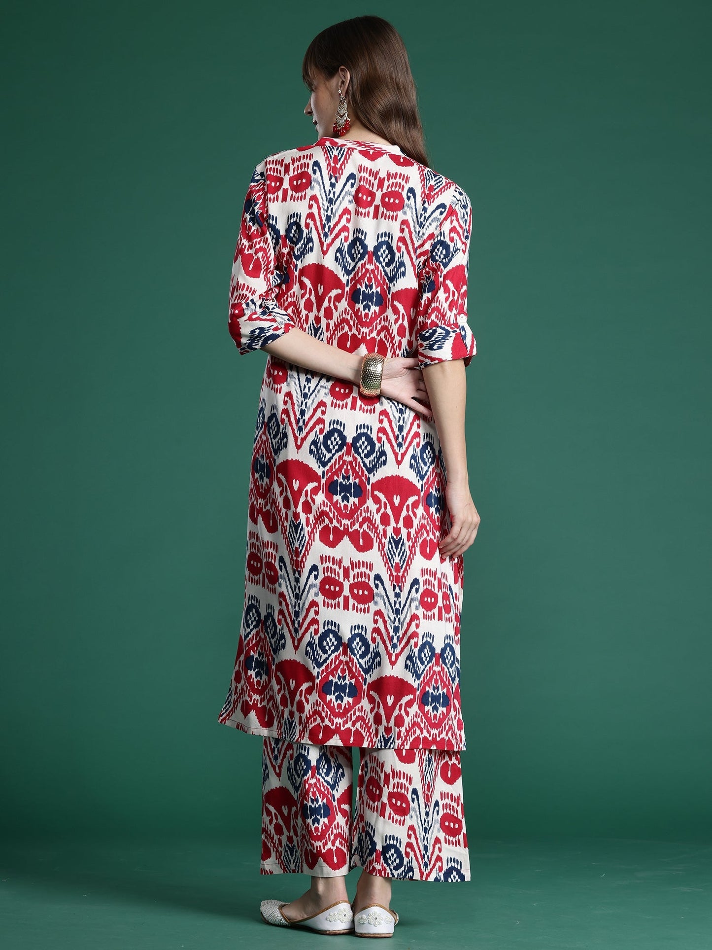 Multi Printed Straight Kurta Palazzos  Set
