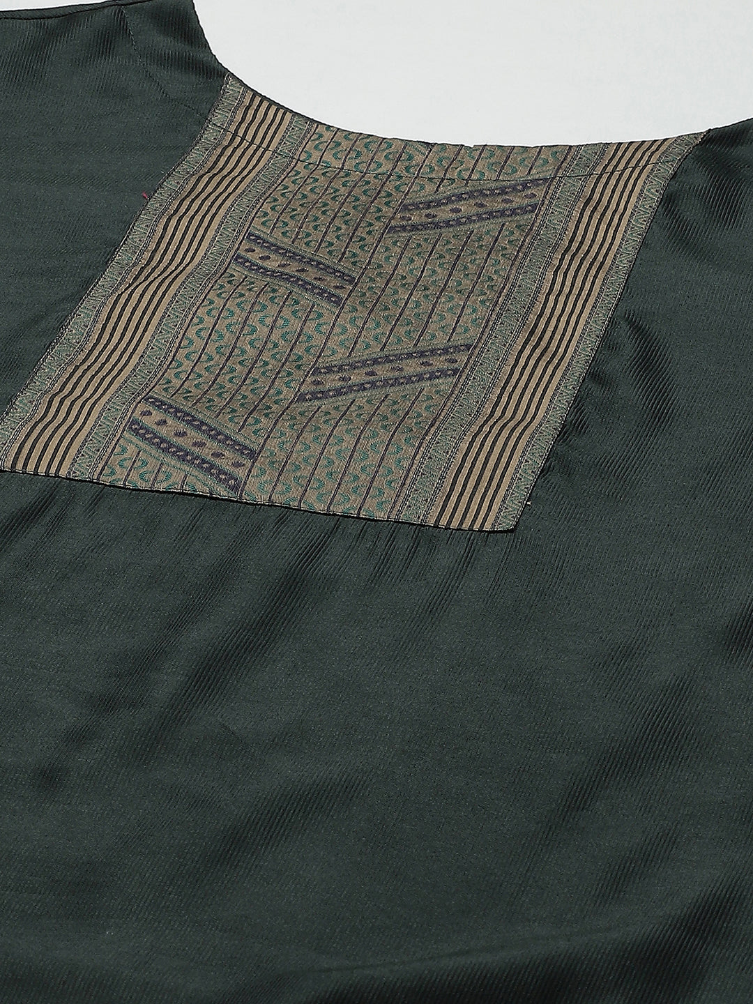 Indo Era Green Yoke Design Straight Kurta With Palazzo Set