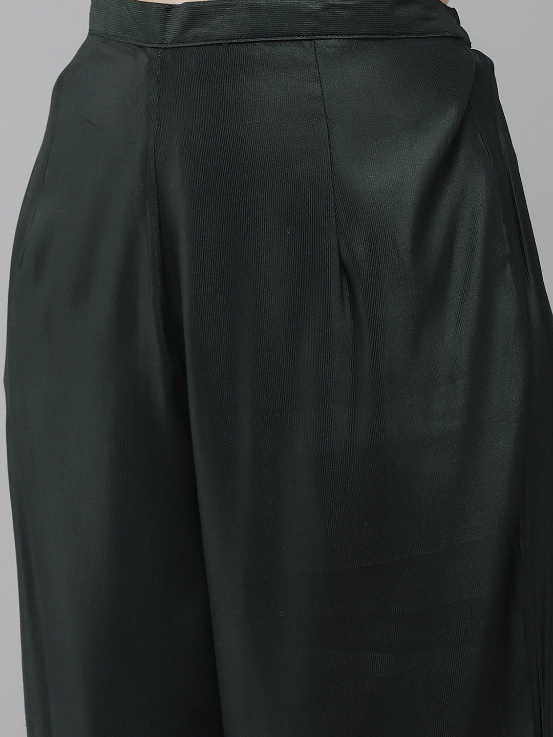 Indo Era Green Yoke Design Straight Kurta With Palazzo Set