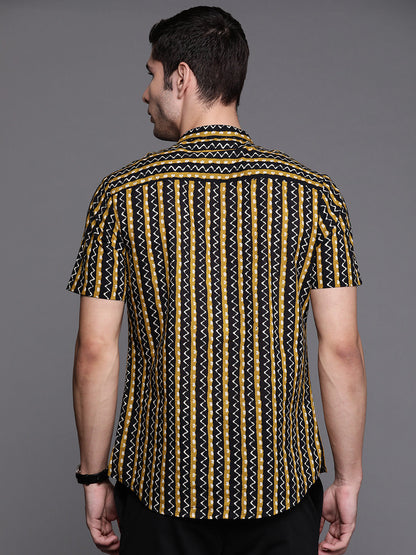 Indo Era Black Ethnic Motifs Cotton Straight Kurtas