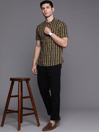 Indo Era Black Ethnic Motifs Cotton Straight Kurtas