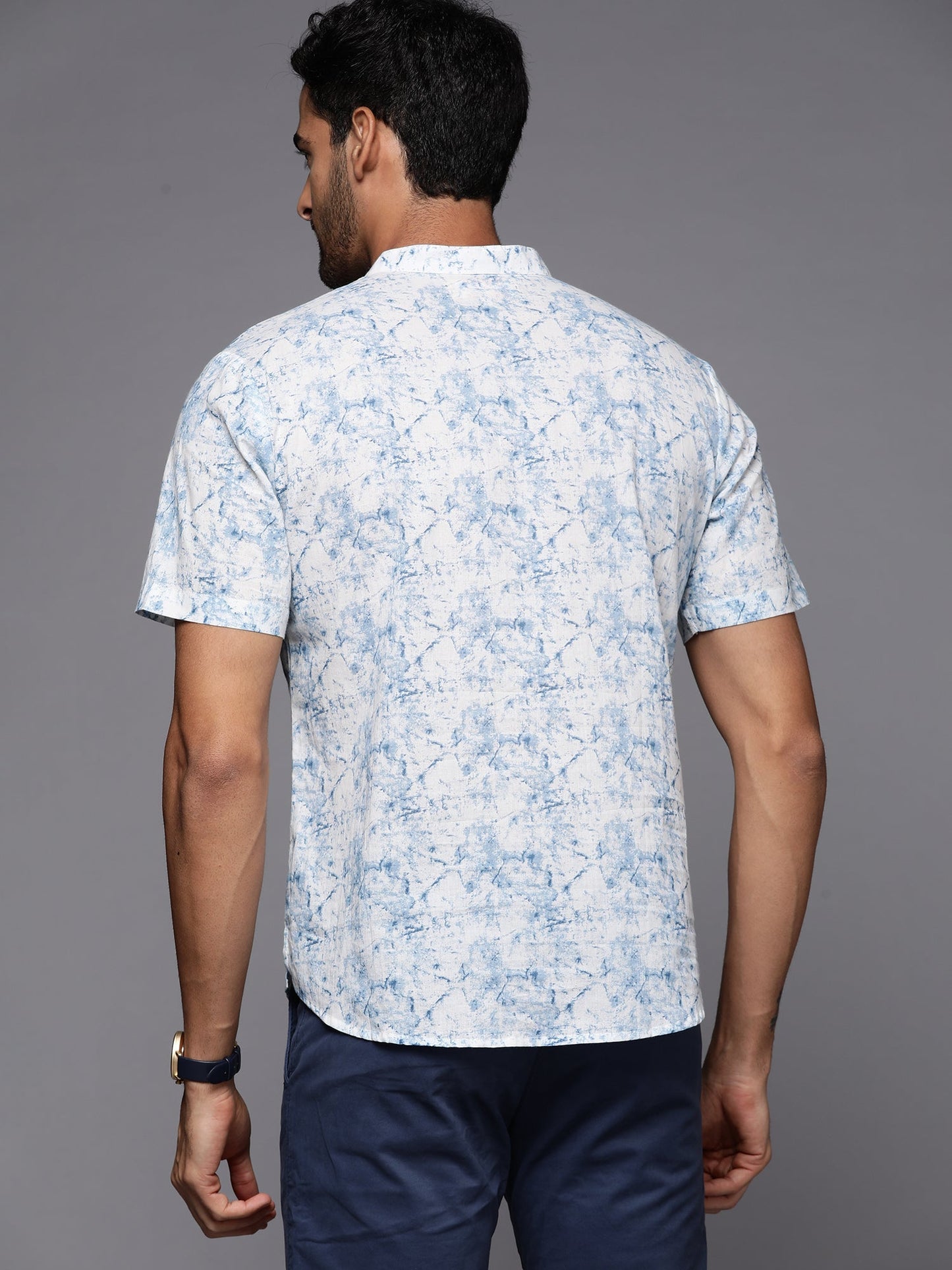 Indo Era Blue Tie-Dye Cotton Straight Kurtas