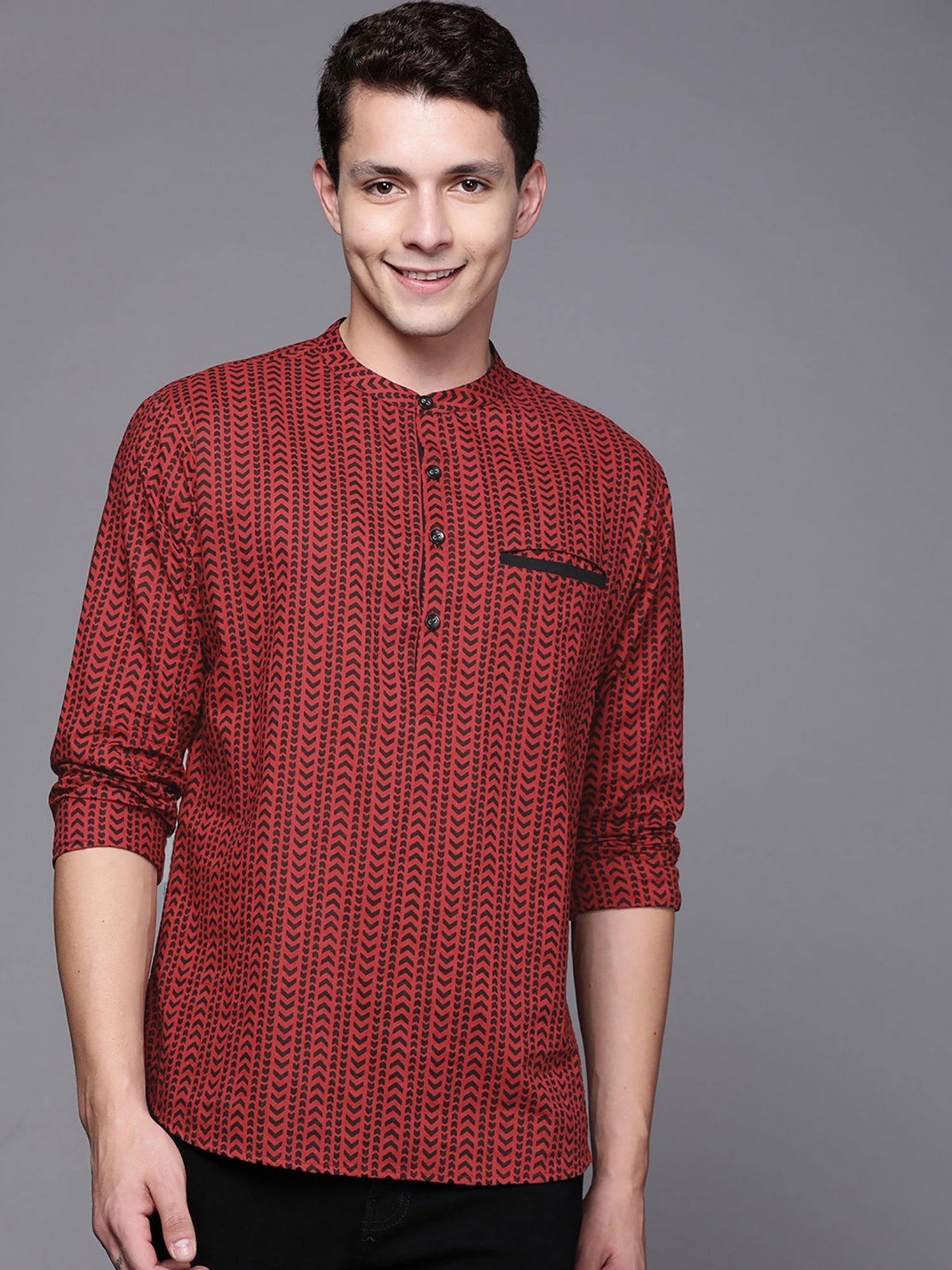 Maroon Polka Dots Cotton Straight Kurtas