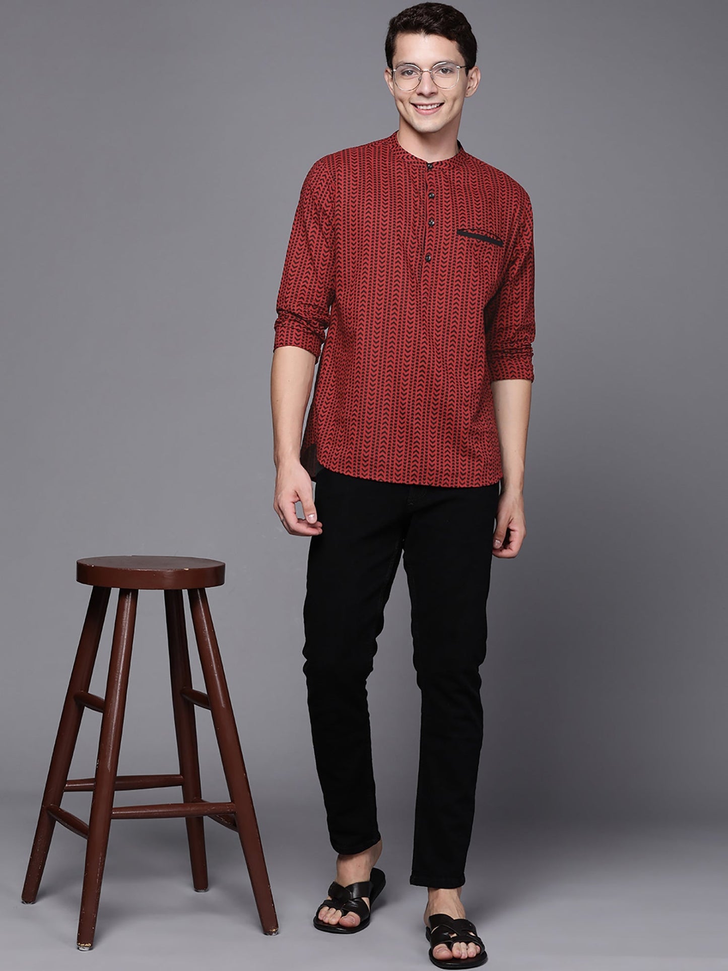 Maroon Polka Dots Cotton Straight Kurtas