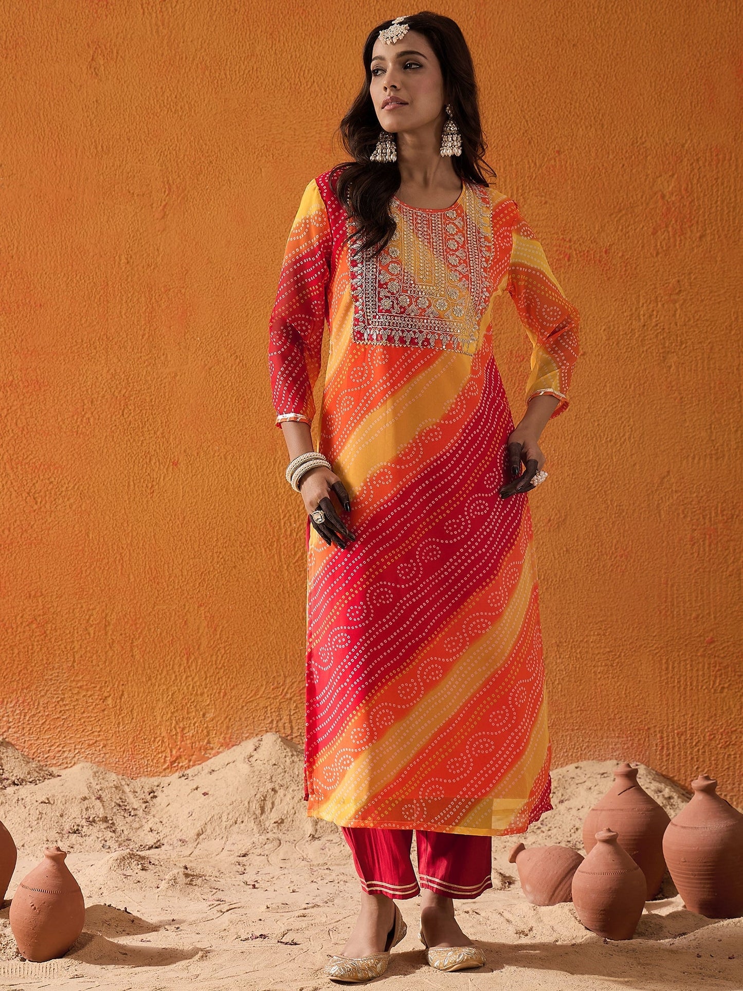 Multi Embroidered Straight Kurtas