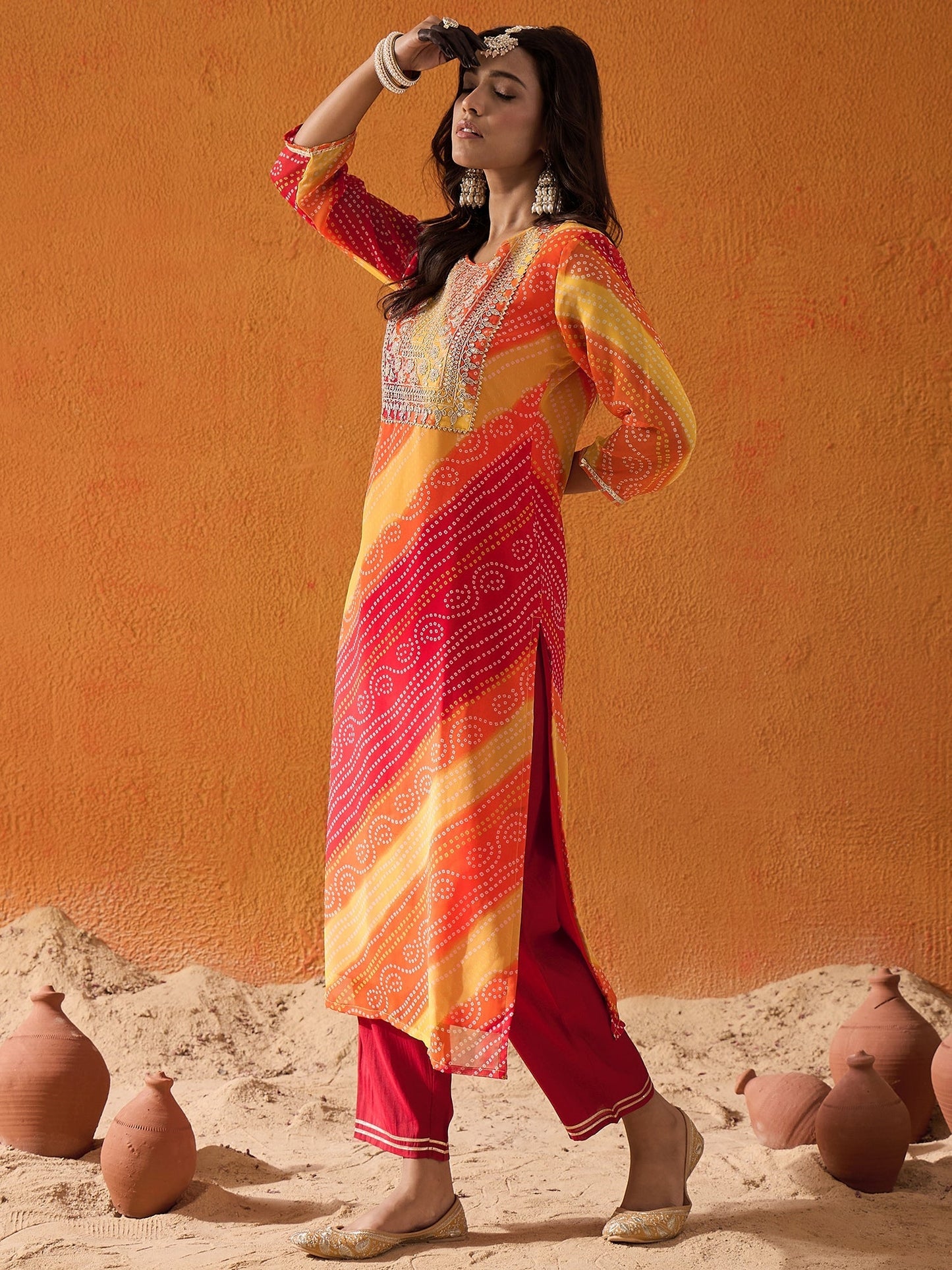 Multi Embroidered Straight Kurtas