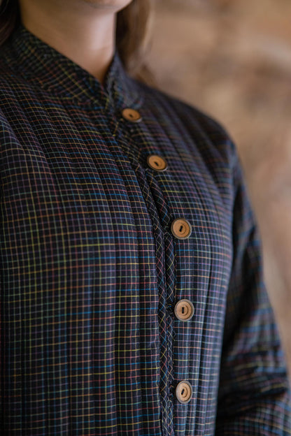 Black Checks Reversible Quilted Jacket